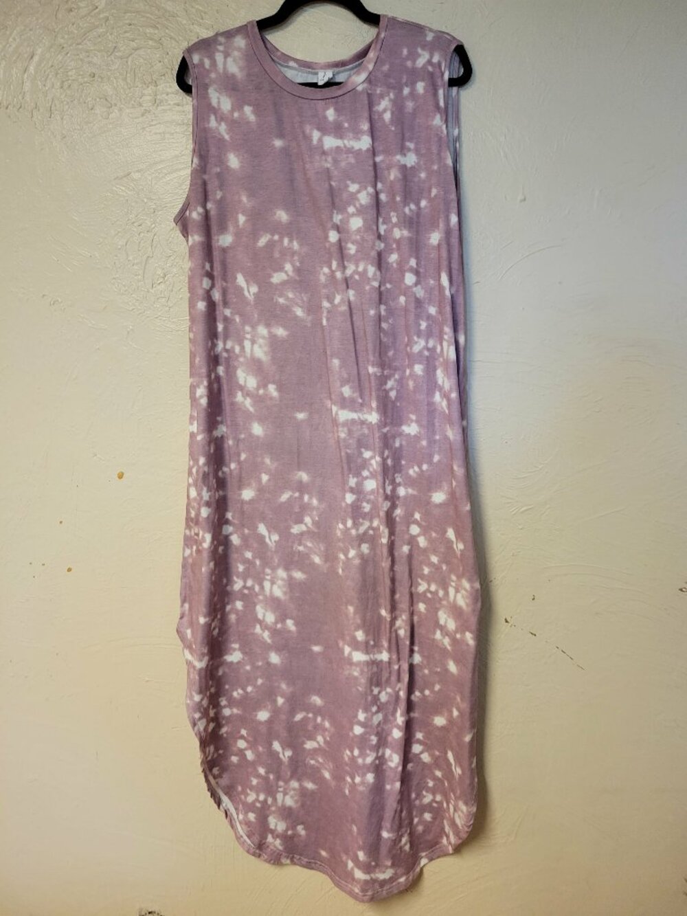 Anrabess Sleeveless Maxi Dress Round Hem Side Slit Pockets Size XXL #149
